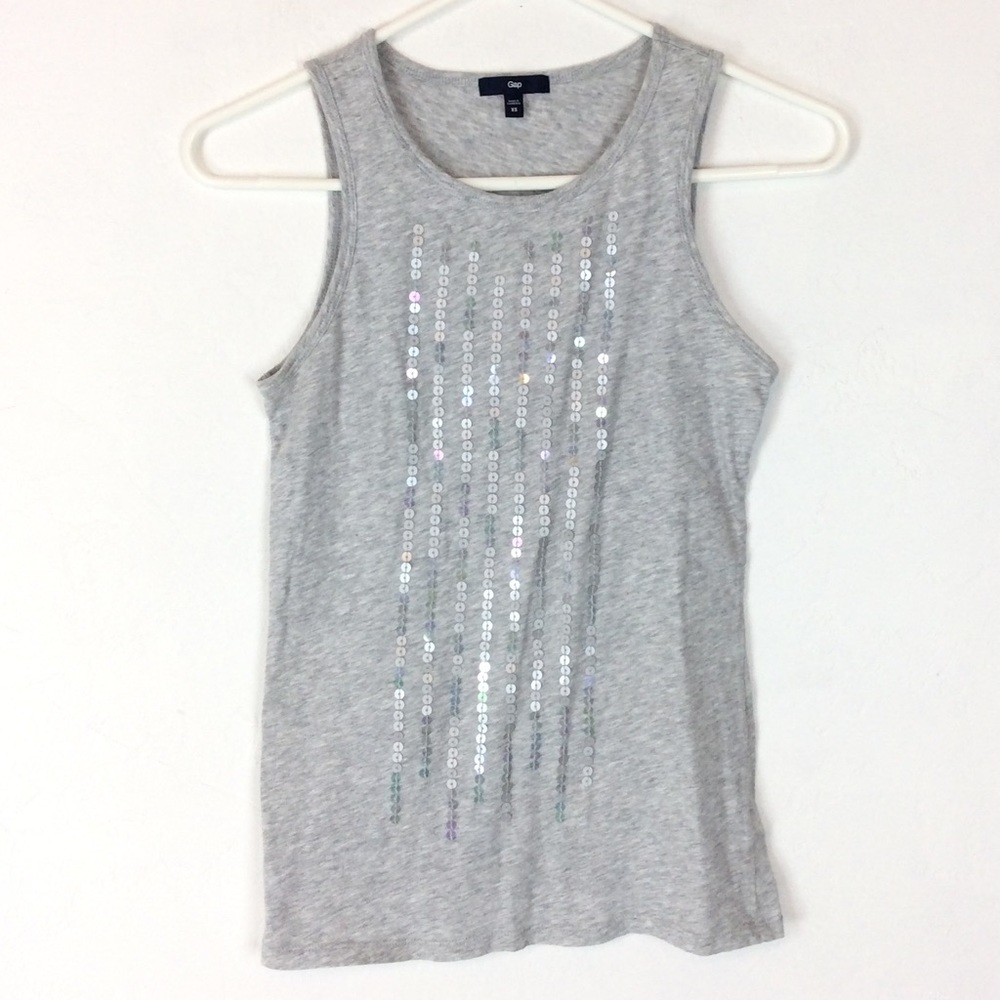 XS Gap Tank with Sequin Detailing Pima Cotton
